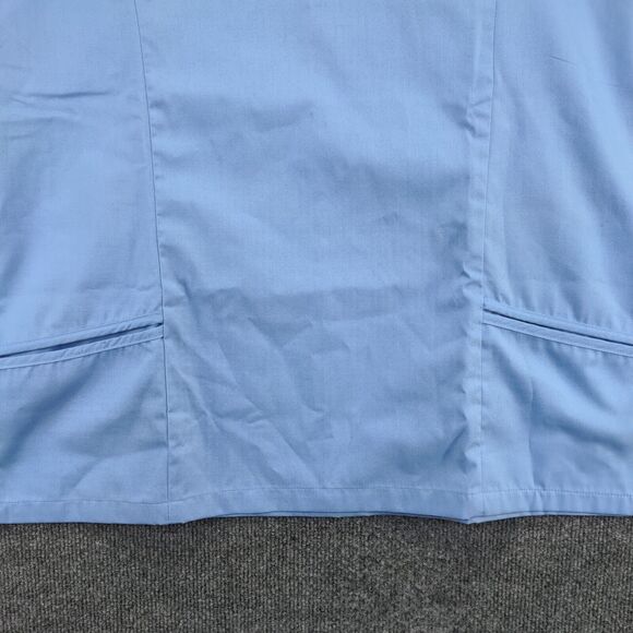 Walgreens Women's Scrub Top Blue Large Short Sleeve Front Pocket Poly Blend - Picture 8 of 13